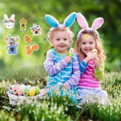 Children Stickers Sheet Assorted Easter Bunny Stickers for Party Favor DIY Craft Art Making Decoration 6-Sheet Easter Sticker...