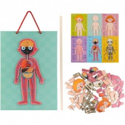 Wooden Human Body Puzzle for Kids Toddlers 90 Piece Magnetic Anatomy Body Puzzles to Learn Body Parts Organs Muscles and Bone...