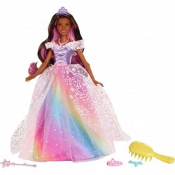 Dreamtopia Royal Ball Princess Doll Brunette Wearing Glittery Rainbow Ball Gown with Brush and 5 Accessories Gift for 3 to 7 ...