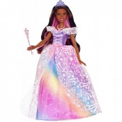 Dreamtopia Royal Ball Princess Doll Brunette Wearing Glittery Rainbow Ball Gown with Brush and 5 Accessories Gift for 3 to 7 ...