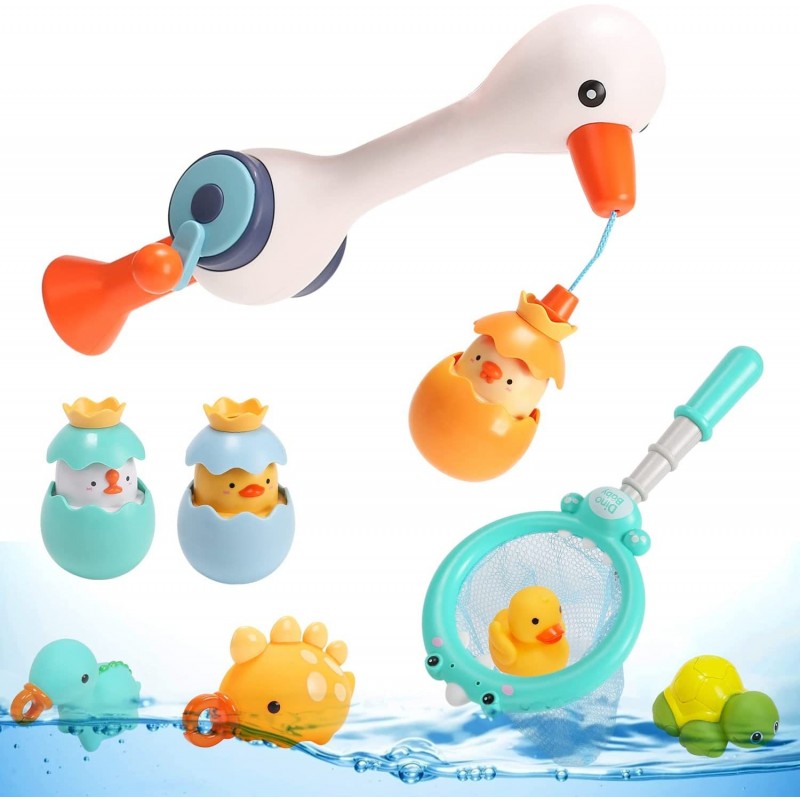 Bath Toys Bathtub Toy with Magnetic Fishing Games Toys Floating Squirting Toys for Toddlers and Babies $35.56 Bathtub Toys