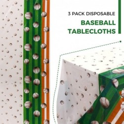 7 PCS Baseball Party Decorations Includes 1 PCS Baseball Tablecloth 6 PCS Baseball Balloons Plastic Disposable Baseball Table...