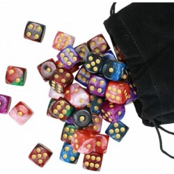 YOUSHARES 50 Pack D6 Game Dice Set with Pouch - 16mm Two Color 6 Sided Dice Perfect Table Games Dice for Tenzi Yahtzee DND MT...