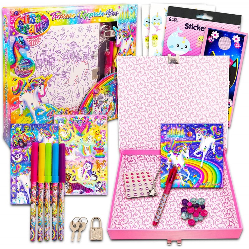 Lisa Frank Coloring Art Activity Super Set Bundle - Giant Lisa Frank Activity Set with Art Pad Paint with Water Supplies Cray...