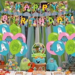 Singing Monsters Birthday Party Decorations Monsters of Singing Theme Party Supplies with Happy Birthday Banner Cupcake Toppe...