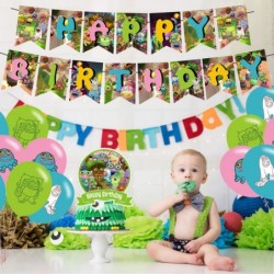 Singing Monsters Birthday Party Decorations Monsters of Singing Theme Party Supplies with Happy Birthday Banner Cupcake Toppe...