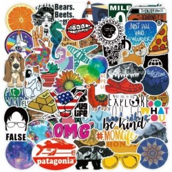 Cute Outdoor Positive Stickers [Big-57pcs] Ins Cool Funny Vinyl Sticker for Laptop Phone Computer Water Bottle Bike Helmet Ca...