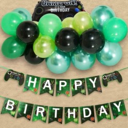 Video Game Party Balloon Garland Kit 105 Pack Green Black Balloons Garland Kit Ideal for Video Game Pixel Miner Gamer Birthda...