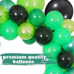 Video Game Party Balloon Garland Kit 105 Pack Green Black Balloons Garland Kit Ideal for Video Game Pixel Miner Gamer Birthda...