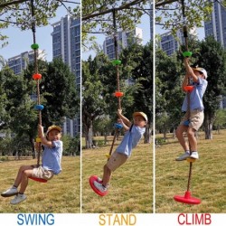 Tree Climbing Rope and Kids Disc Swing Seat Set Outdoor Backyard Playground Accessories $55.85 Play Sets & Playground Equipment