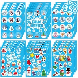 Christmas Winter Stickers for Kids 356 PCS Snowflake Penguin Snowman Stickers Hello Winter Stickers for Envelopes Gifts Craft...