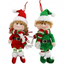 2pcs Christmas Elves Plush Dolls Adorable Soft Boy and Girl Set of 2 Xmas Elf Stuffed Animals Hanging Ornaments Santa Helper ...