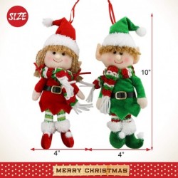 2pcs Christmas Elves Plush Dolls Adorable Soft Boy and Girl Set of 2 Xmas Elf Stuffed Animals Hanging Ornaments Santa Helper ...