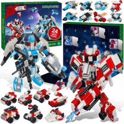 2022 Christmas Advent Calendars with Vehicles Building Blocks 24 Days Countdown Christmas Calendar 12 in 1 Giant Space Fire R...