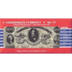 Replica Confederate Currency Set 'A' contains 6 Bills $17.35 Money & Banking Play Toys