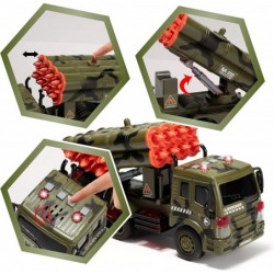 3 in 1 Friction Powered Siren Military Vehicle Toy with Action Figures Including Military Truck Helicopter and Tank Toy Milit...