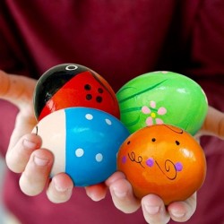 8 PCS Easter Wooden Eggs Shakers Musical Instruments Decorations Percussion Maracas Craft for Kids/Toddlers Hunt Game Gifts B...