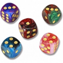 YOUSHARES 50 Pack D6 Game Dice Set with Pouch - 16mm Two Color 6 Sided Dice Perfect Table Games Dice for Tenzi Yahtzee DND MT...