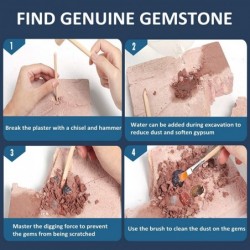 Gemstone Dig Kit STEM Science Educational Toys Dig Up 12 Real Gems and Crystals Excavation Toys Archaeology Geology Rock Coll...