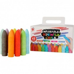 Sidewalk Chalk Set 48 Pcs Artist Chalks Bright Colors Washable Non-Toxic Chalk For Kids Ideal Outdoor Jumbo Chalks For Paveme...