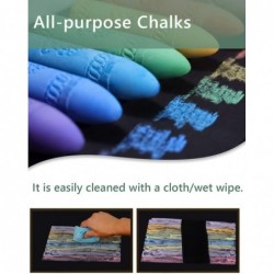 Sidewalk Chalk Set 48 Pcs Artist Chalks Bright Colors Washable Non-Toxic Chalk For Kids Ideal Outdoor Jumbo Chalks For Paveme...