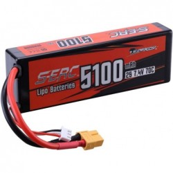 2S 7.4V Lipo Battery 5100mAh 70C Hard Case with XT60 Connector for RC Vehicles Car Truck Tank Buggy Truggy Boat Racing Hobby ...