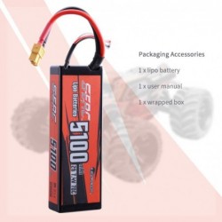 2S 7.4V Lipo Battery 5100mAh 70C Hard Case with XT60 Connector for RC Vehicles Car Truck Tank Buggy Truggy Boat Racing Hobby ...