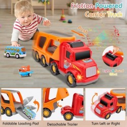 Toddler Toys Car for Boys: Kids Toys for 1 2 3 4 Year Old Boys | Boy Toys 5 in 1 Carrier Toy Trucks | Toddler Toys Age 2-4 Ba...