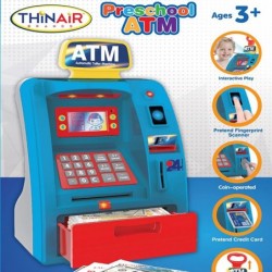 Preschool Pretend ATM Machine & Piggy Bank for Kids Ages 3 & Up | Large Electronic ATM Bank with Lights Sounds & Features | w...