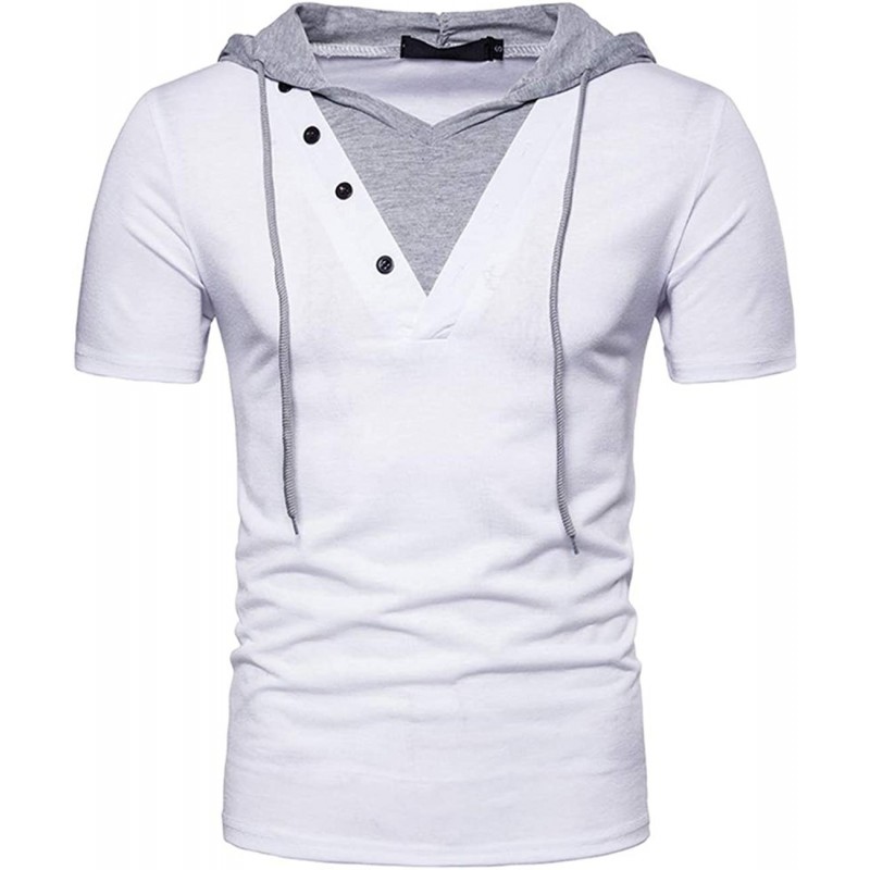 Men's Short Sleeve Hoodie T-Shirt Casual Slim Fit Workout Pullover Hooded Shirts $34.67 Electronic Learning & Education Toys