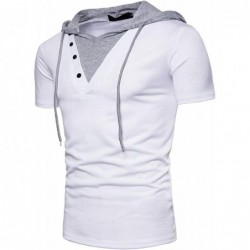 Men's Short Sleeve Hoodie T-Shirt Casual Slim Fit Workout Pullover Hooded Shirts $34.67 Electronic Learning & Education Toys