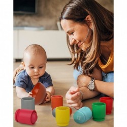 Montessori Toys Wooden Balls in Cups Large Size 40mm Rainbow Colorful Matching and Counting Toy $61.60 Early Development & Ac...