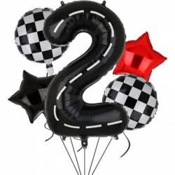 Race Car Birthday Balloons 40 Inch Racetrack Number Balloon 2 Black Boys Two Fast Birthday Race Car Theme Party Decor Supplie...