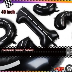 Race Car Birthday Balloons 40 Inch Racetrack Number Balloon 2 Black Boys Two Fast Birthday Race Car Theme Party Decor Supplie...