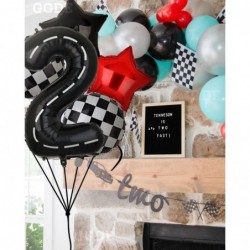 Race Car Birthday Balloons 40 Inch Racetrack Number Balloon 2 Black Boys Two Fast Birthday Race Car Theme Party Decor Supplie...