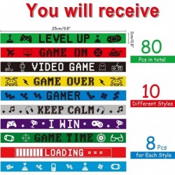 80 Pcs Video Game Party Wristbands Paper Waterproof Bracelets Wristbands for Events Game Party Decorations Favors 10 Patterns...