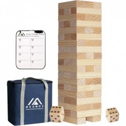 Giant Tumble Tower Stacking Backyard Game Stacking from 2Ft to Over 4.2Ft with 2 Dices|Scoreboard| Carrying Bag Wooden Block ...