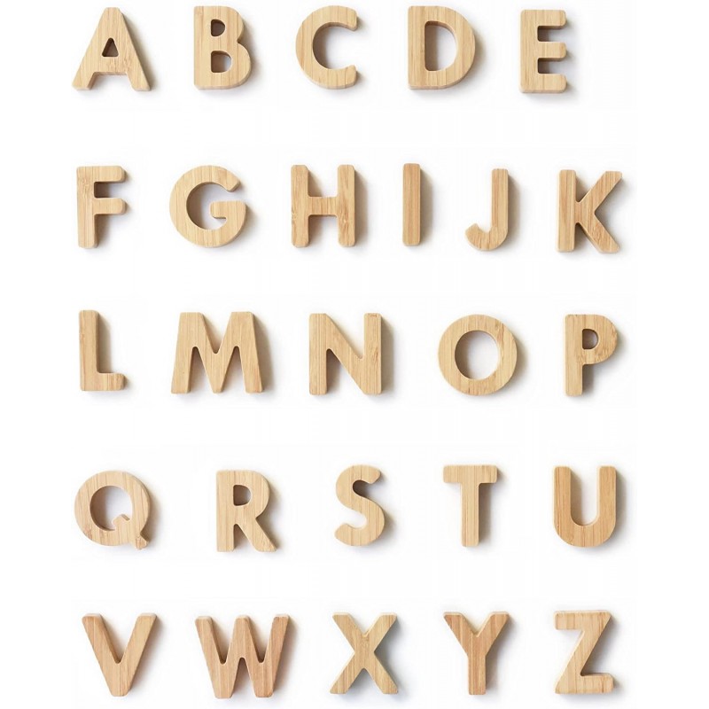 Bamboo Alphabet - Sensory Learning Toys for Toddlers Made with Sustainable Materials - Alphabet Toys with All 26 Letters - (3...