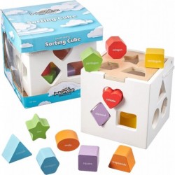 Smart Shapes Bilingual Sorting Cube - Activity Cube Toys for Toddler Learning in English and Spanish - Colorful Blocks in Woo...