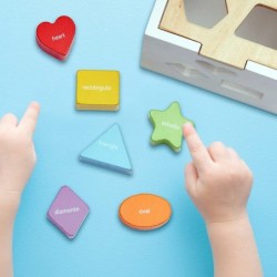 Smart Shapes Bilingual Sorting Cube - Activity Cube Toys for Toddler Learning in English and Spanish - Colorful Blocks in Woo...