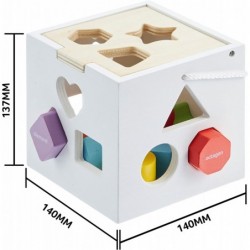 Smart Shapes Bilingual Sorting Cube - Activity Cube Toys for Toddler Learning in English and Spanish - Colorful Blocks in Woo...