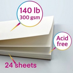 Watercolor Paper - Cold Pressed Paper - Textured Surface - Pack of 2 Pads - 9”x12” inches - 24 Sheets Each - 140 lb/300 GSM -...