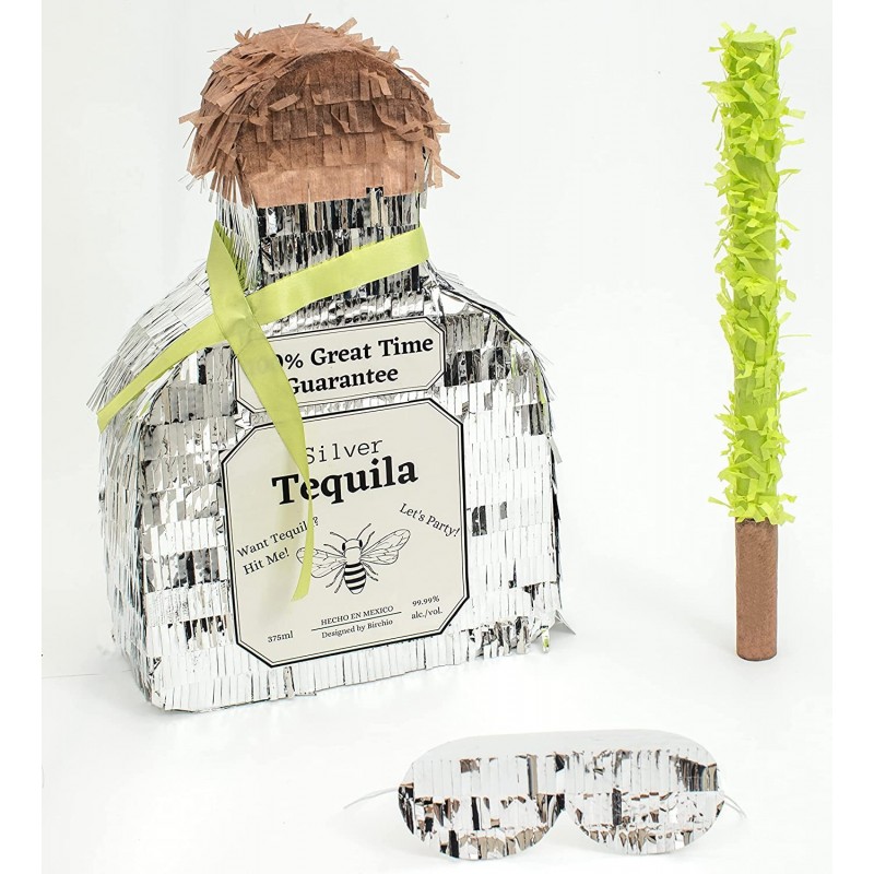 Tequila Pinata Bundle with a Blindfold and Bat (17 x 10.5 x 4 Inches) Perfect for Birthday Parties 21th Birthday party Bachel...