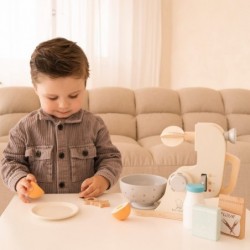 New Classic Toys Wooden Mixer Set Pretend Play Toy for Kids Cooking Simulation Educational Toys and Color Perception Toy for ...