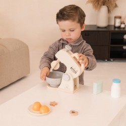 New Classic Toys Wooden Mixer Set Pretend Play Toy for Kids Cooking Simulation Educational Toys and Color Perception Toy for ...