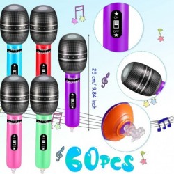 60 Pieces Inflatable Microphones Large Blow up Microphone Assorted Colors Inflatable Microphone Pretend Play Microphone Infla...