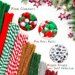 Christmas Pipe Cleaners 700 Pcs Christmas Pipe Cleaners Craft Set Including 200 Pcs Pipe Cleaners 400 Pcs Pom Poms Balls 100P...