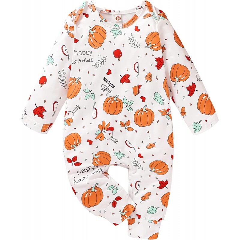 Baby Boys Girls Clothes Halloween Long Sleeve Hooded Romper Jumpsuit Pumpkin Ghost Printed Outfits $19.77 Kids' Costumes