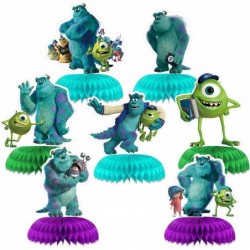 7Pcs Monster-Inc Birthday Party Decorations Monsters University Theme Honeycomb Centerpieces Monster-Inc Birthday Supplies fo...