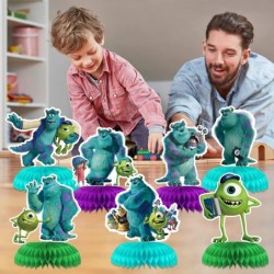 7Pcs Monster-Inc Birthday Party Decorations Monsters University Theme Honeycomb Centerpieces Monster-Inc Birthday Supplies fo...